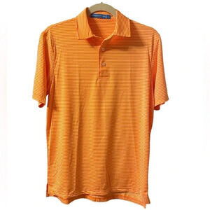 SOUTHERN TIDE ORANGE STRIPED POLO